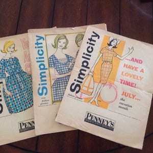 3 Vintage 1960 1961 Simplicity Pattern Preview Fashion News Pattern Booklet Advertising Sewing Ephemera Fabric Store Insert