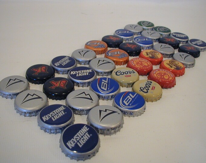 36 Used Beer Bottle Caps Tops Bud Coors Zigenbach Etsy