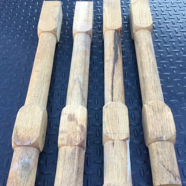 Turned Wood Legs / Oak Wood Unfinished Legs / Turned Oak Legs / Oak Table Legs / Turned Oak Table Legs / Unfinished Table Legs / Turned Oak