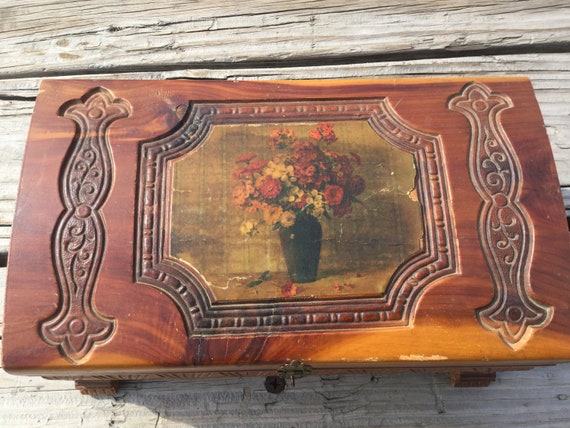 Cedar Chest Jewelry Box / Wood Jewelry Box / Vint… - image 5