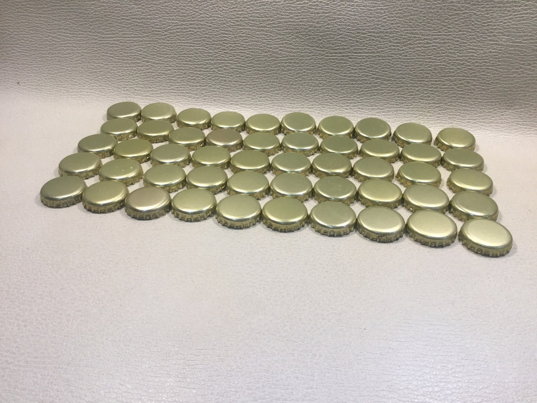 50 Used Bottle Caps / Bottle Caps / Gold Bottle Caps / 50 Gold Bottle