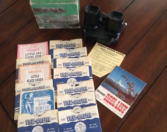 Viewmaster / Stereoscope Viewmaster / Viewmaster Reels / Red Riding Hood Reel / Woody Woodpecker Reel / Tom Jerry Reel / Gene Autry Reel