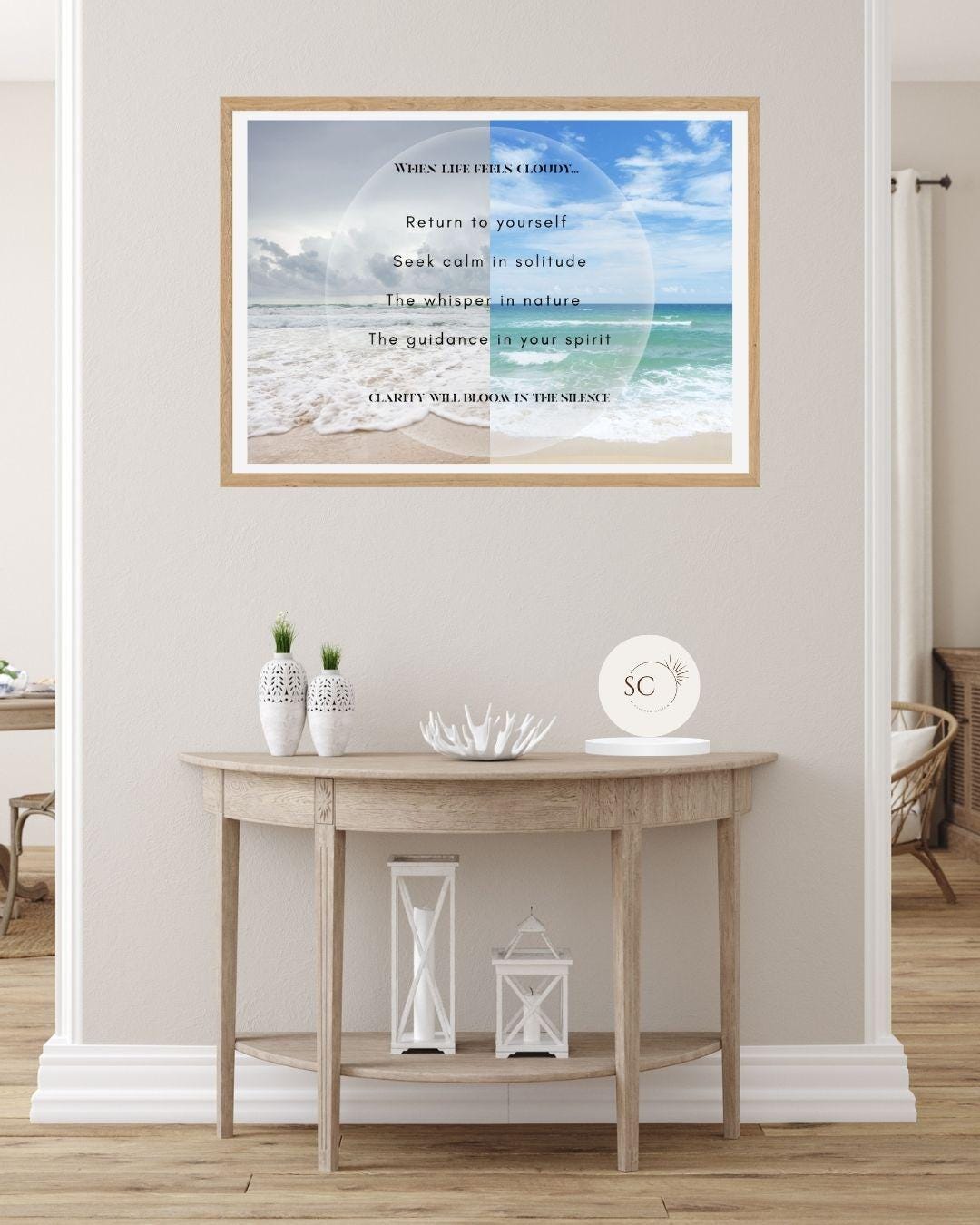 A4 Horizontal Beach Wall Art – Inspirational Quote Print – Digital ...