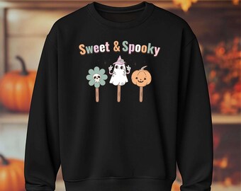 Sweet Spooky T-Shirt: Halloween Ghost, Skull Flower & Pumpkin Tee