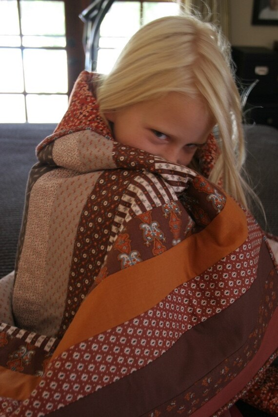 Items similar to Quilted Beautiful Brown Throw on Etsy