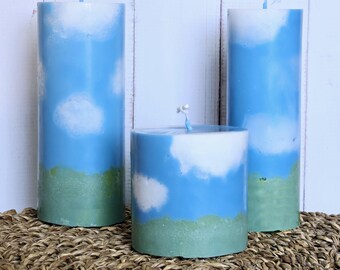 Cloud Candle For Aesthetic Home Decor Scented Candle For Wedding Birthday Gift Beeswax Pillar Candle Colorful Decorative Candle Sky Candle