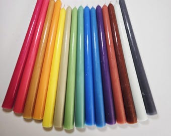 Beeswax Taper Candles 10-Inch Colorful Dinner Candlesticks Elegant Wedding & Party Decor (1 Single Candle)