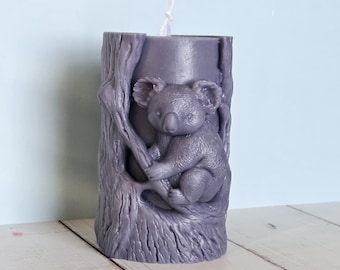Handmade Beeswax Koala Candle: Custom Scented Australia Gift Votive Candles