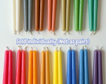 Colorful Beeswax Taper Candles Elegant Wedding Centerpiece Modern Bright Dinner Candle Single Candlestick