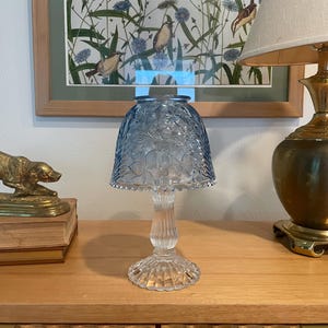 Antique Blue Frosted Lamp - Etsy