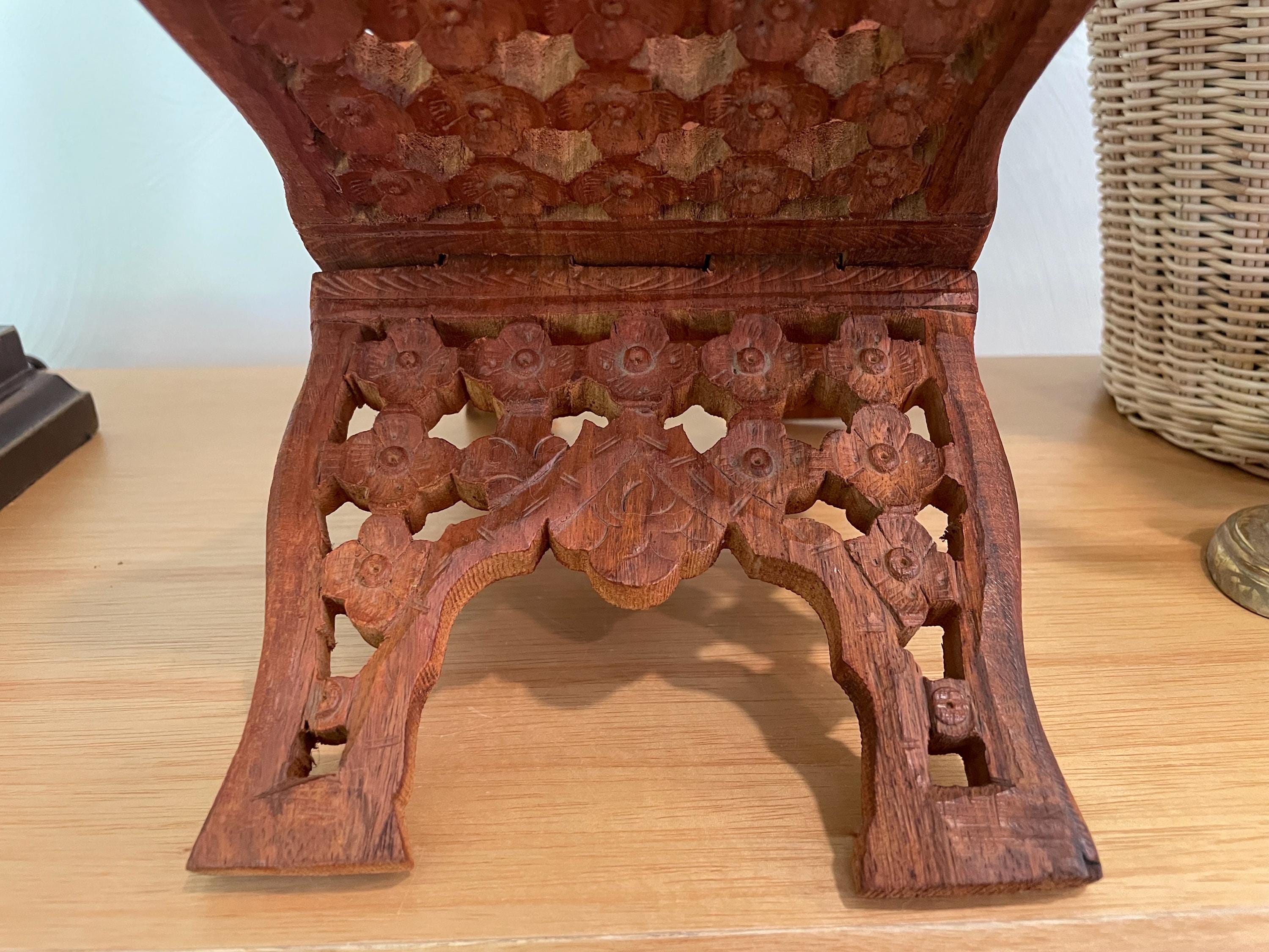 ⭐︎軽井沢彫⭐︎木製 花彫刻⭐︎ブックスタンド⭐︎本立て