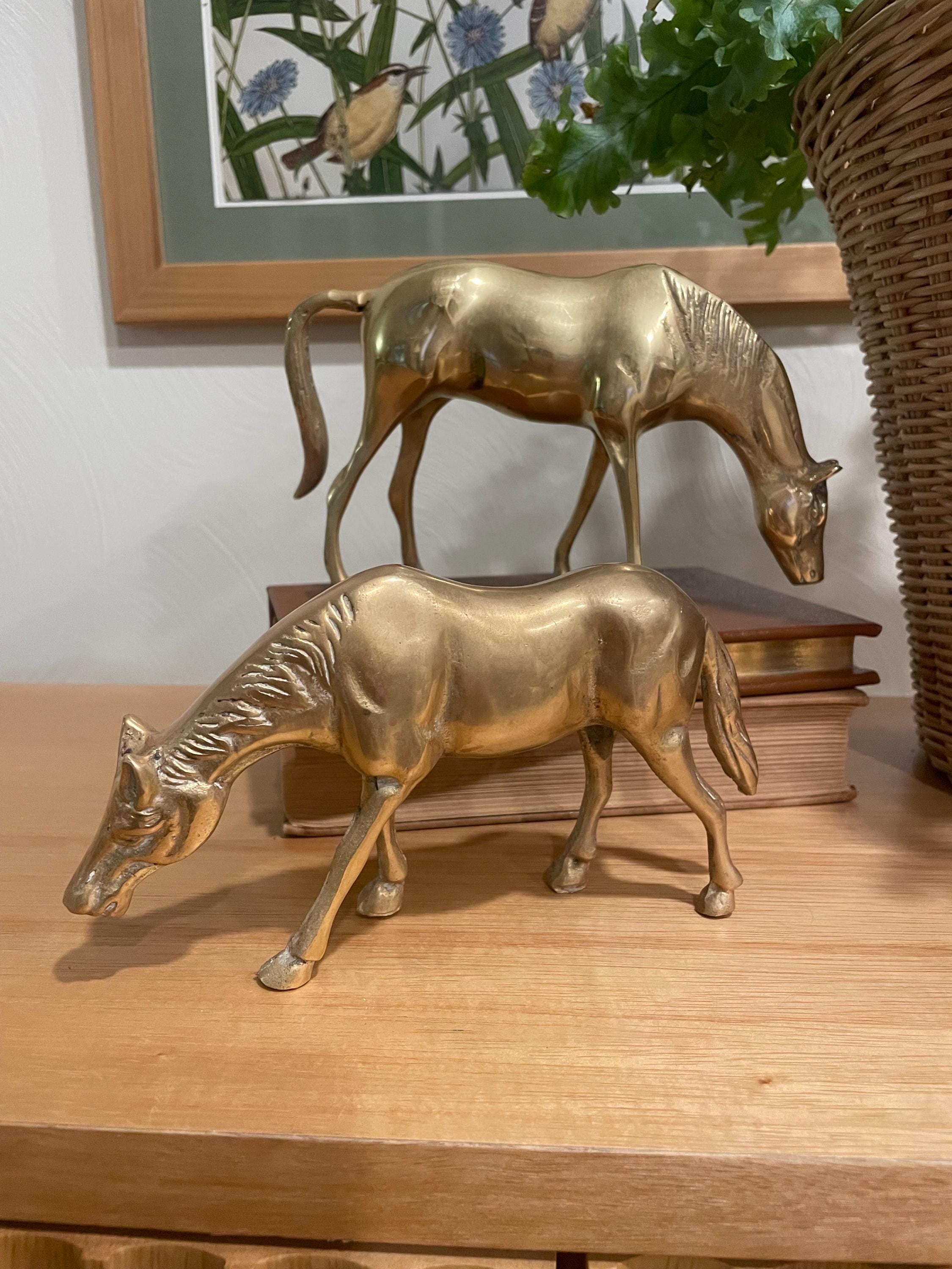 ヴィンテージ真鍮製馬2体セット（無塗装真鍮） - Etsy 日本