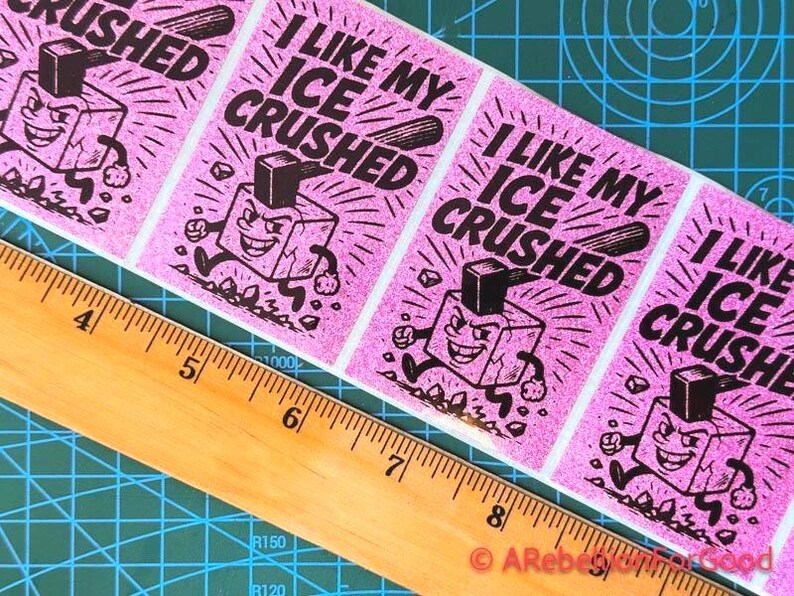 15 Pink Glitter Bold Abolish ICE Bulk Slap Stickers | Crush Ice | Water ...