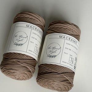 3mm Light Brown Polyester Macrame Cord: Crochet, Knitting, DIY Craft Thread