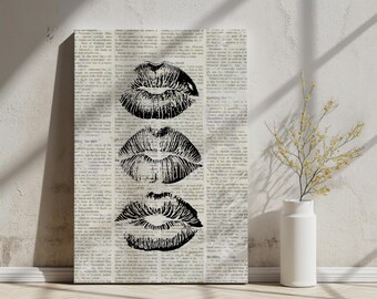 Set of 6 Black and Pink Trendy Wall Art Prints Dorm Room Decor