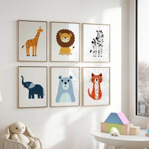 Animal Nursery Prints Set: Adorable Kids Room Decor (Digital Download)