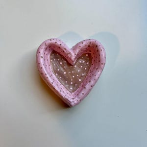 Polka dot heart mini trinket tray