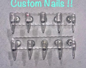 Uñas postizas personalizadas (¡SOLO con forma de estilete largo!)