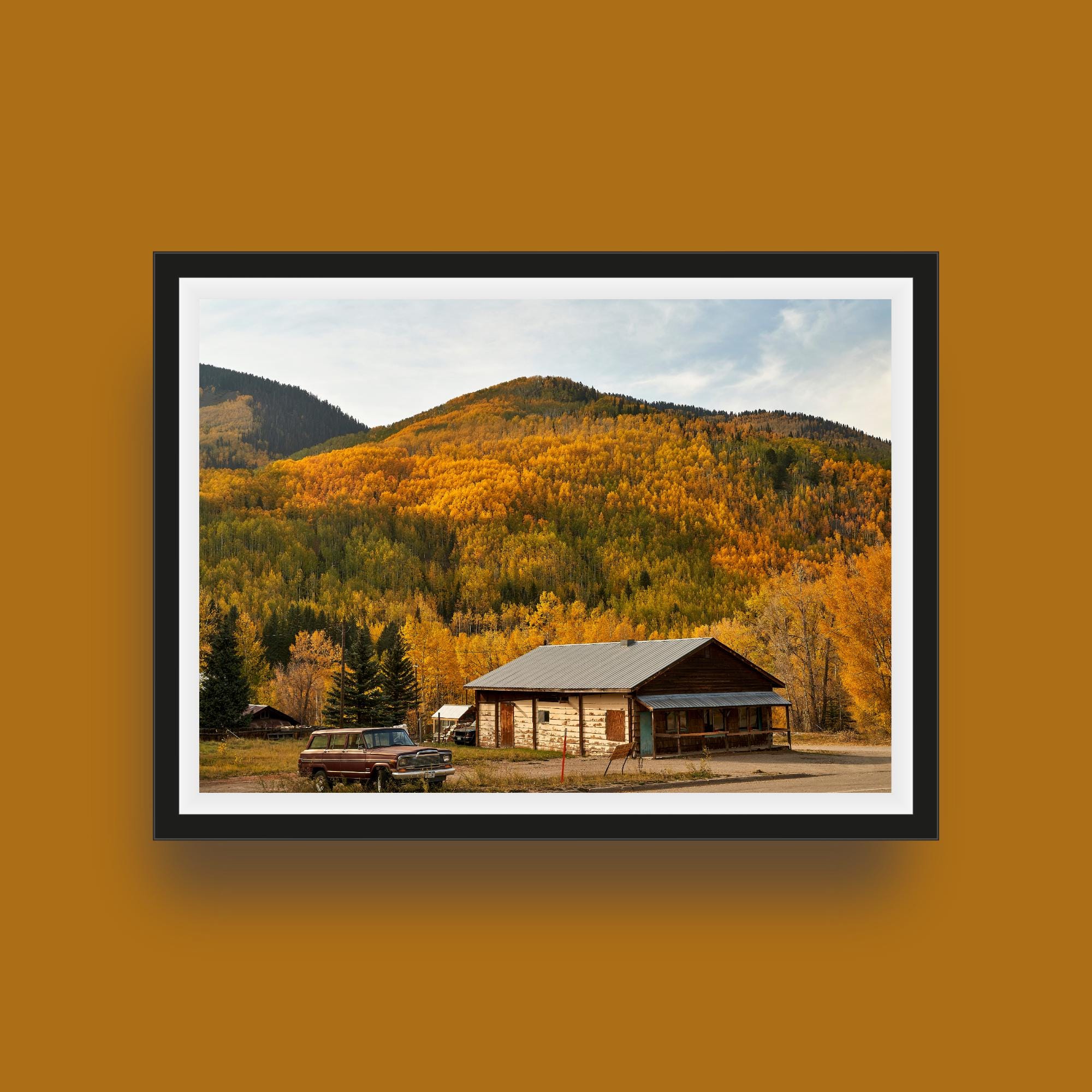 Colorado Rustic Cabin Photo Print – Autumn Mountain Wall Art, Country Decor