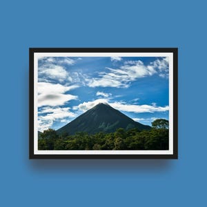 Arenal Volcano Costa Rica Print, Tropical Landscape Fine Art Print, Volcano Wall Art
