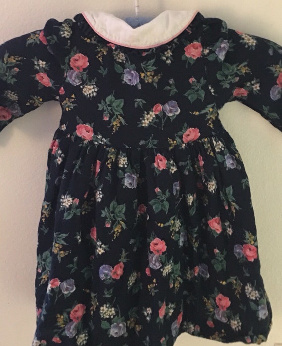 navy floral baby dress