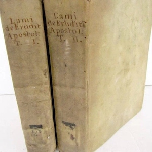 2 antique vellum books in latin image 1