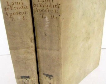 2 antique vellum books in latin