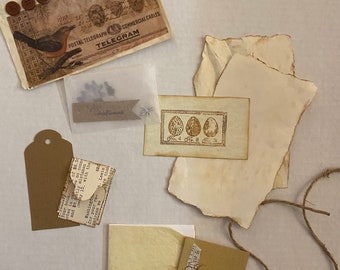 Grab bag with Several pieces of handmade ephemera.