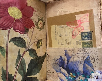 Handmade junk journal, memory book ( free shipping)