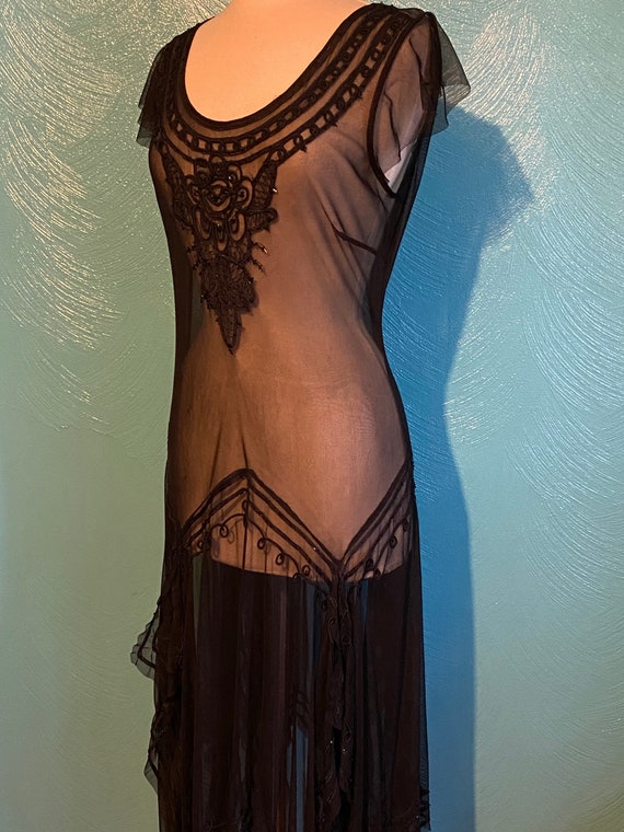 1920 black mesh dress - image 3