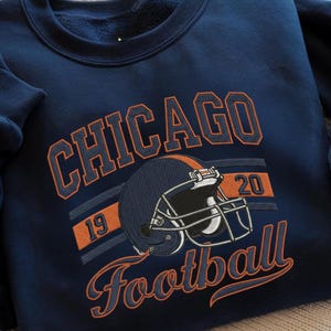 Chicago Football Embroidered Sweatshirt, Vintage 1920 Game Day Crewneck, Unisex Chicago Sports Fan Pullover Gift ESE358