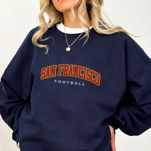Sudadera bordada de San Francisco, camiseta de los campeones del Super Bowl de San Francisco, camiseta de fútbol del domingo, camiseta de San Francisco ESE230