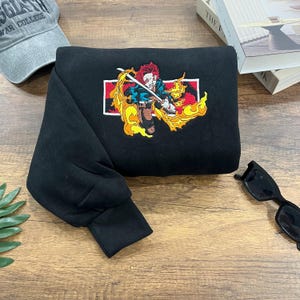 Demon Slayer Shirt, Anime Character Hoodie, Embroidered Anime Sweatshirt, Anime Fan Tee, Gift For Friends, Gift For Him EKNYA200