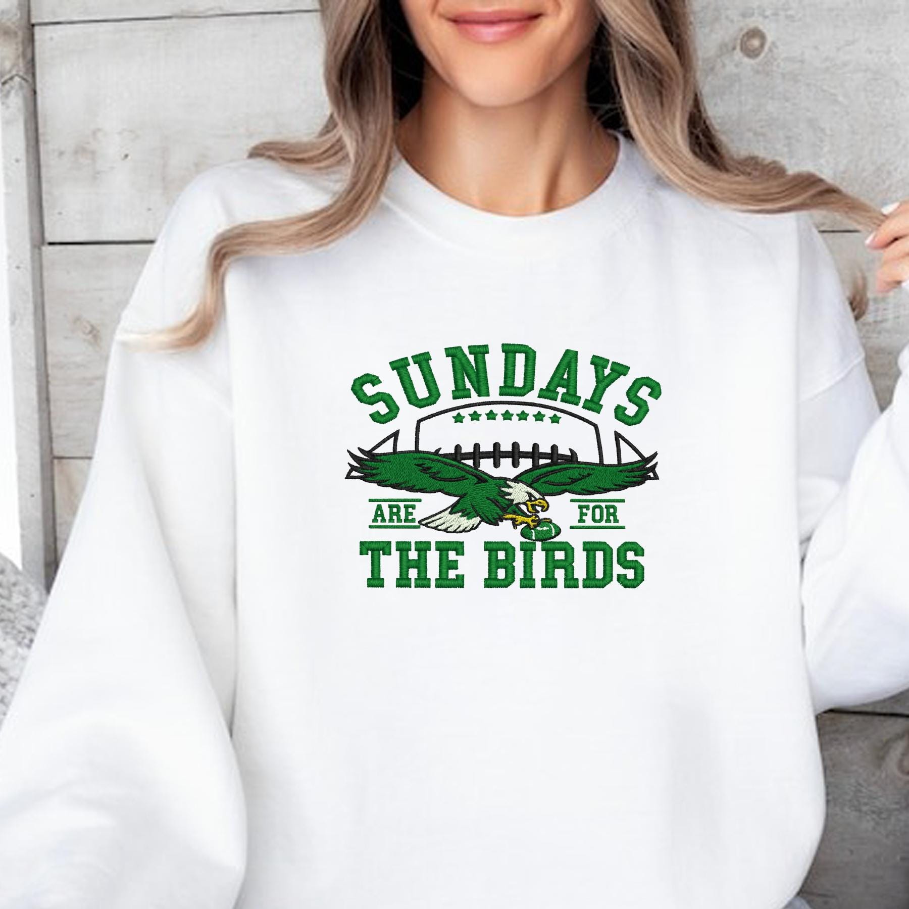 Discover Sundays Are For The Birds Embroidered Sweatshirt, Philadelphia Football Sweatshirt, Philadelphia Fan Gift, Game Day Crewneck