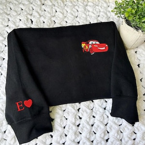 Cartoon Couple Movie Embroidered Sweatshirt, McQueen Sally Crewneck, Cartoon Sweatshirts, Gift For Him, Couples Gift ESN1611-1612.L.H.C