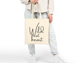 Wild at Heart Cotton Canvas Tote Bag, Natural Color: grocery trips, or beach days.