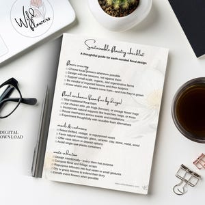 Checklista för hållbar blomsterodling digital nedladdning | Guide till ekologisk blomsterdesign | Florister och blomsterentusiaster
