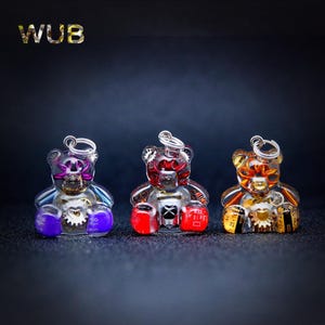ClockWork Bear Pendant | Handcrafted Miniature Sculpture - Resin Necklace, Keychain, and Art Piece