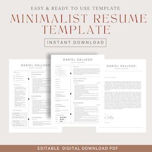 ATS Friendly Resume Template Word, Pages, Canva Template, ATS Resume, ATS Cv Resume Template, Minimalist Resume, Simple Resume, Basic Resume