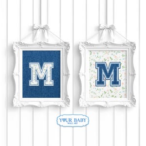 Letra para chica preppy, póster con monograma personalizado, dormitorio para hija, arte mural preppy, decoración para apartamento universitario, regalo para compañero de piso, descarga digital, 032