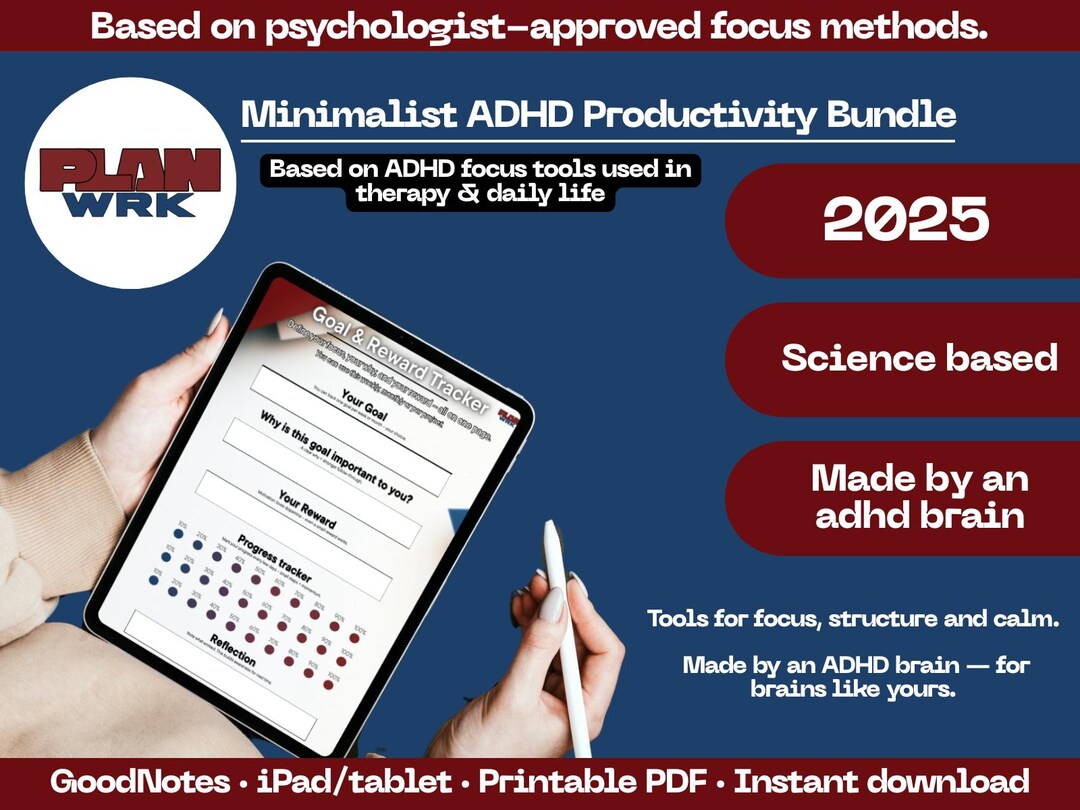 2025 ADHD Planner – Digital & Printable Focus System | Daily Tools ...