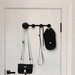 Minimalist Black Metal Wall Hooks | Round Knob Coat Rack, Entryway Organizer Decor