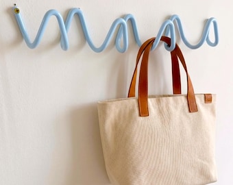 Pastel Blue Metal Wave Wall Hook | Nordic Entryway Coat Rack | Summer Home Decor