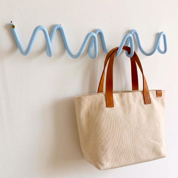 Pastel Blue Metal Wave Wall Hook | Nordic Entryway Coat Rack | Summer Home Decor