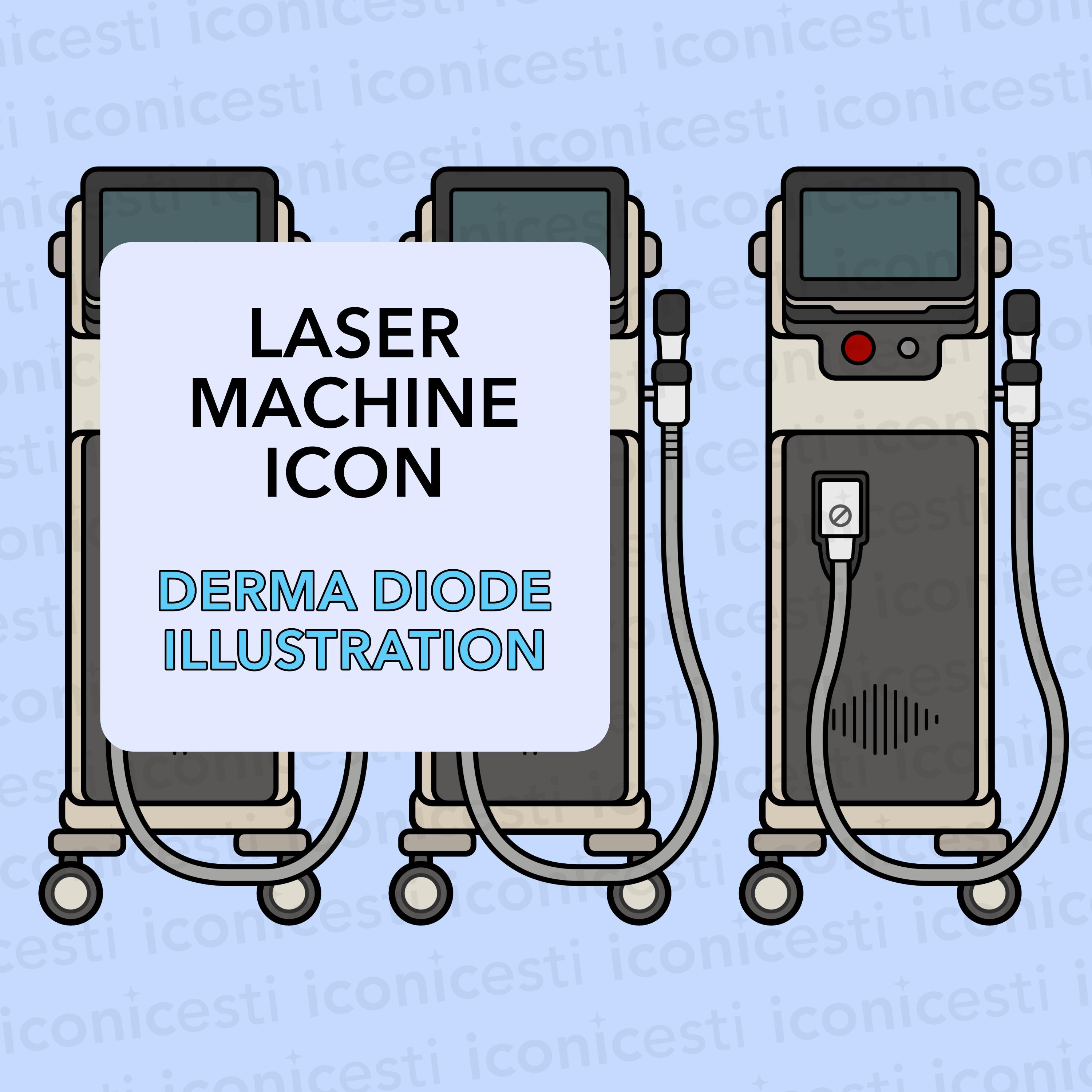 Laser Machine Derma Diode Icon | Laser Hair Removal Tool PNG Illustration | Med Spa and Esthetician Digital Download