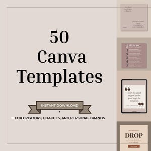 50 Canva Vorlagen - Zitate, Karusselle, Promos, Testimonials & Tipps | Social Media Bundle für Coaches und Kreative