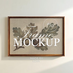 Makieta ramki z ciemnego orzecha włoskiego, makieta plakatu z naturalnego drewna 2x3, minimalistyczny szablon do ekspozycji sztuki ściennej, inteligentny obiekt PSD JPG do programu Photoshop