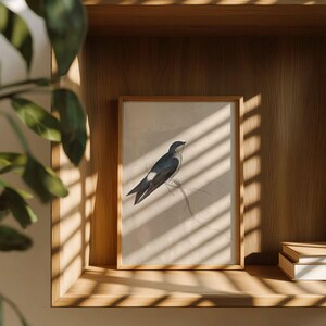 Houten frame videomodel PSD, posterhaspel verticaal frame met plantenschaduwen, geanimeerde minimale esthetische scène, JPG MP4 Photoshop Smart-object afbeelding 4