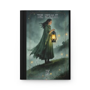 Reserva tu diario de tapa dura con cartas del Tarot de la Muerte y el Ermitaño: diario místico cottagecore, grimorio de brujería, regalo para lectores de tarot.