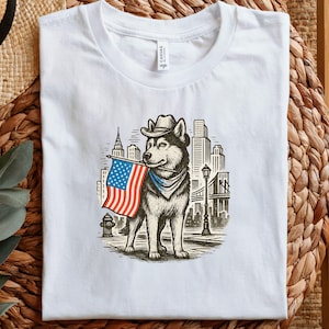 Chemise pour chien couleurs confort, chemise 4 juillet, chemise USA, chemise western, t-shirt vintage, chemise 4 juillet, chemise drapeau américain, chemise Amérique